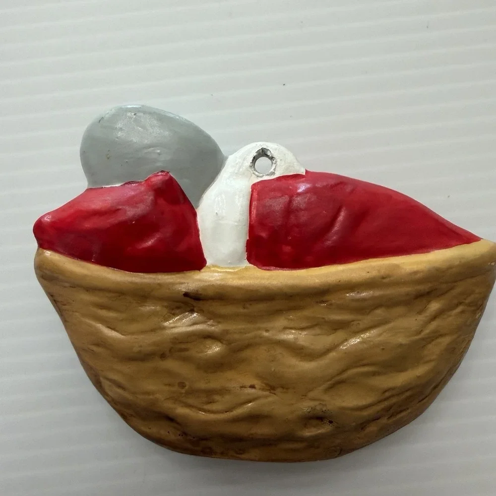 Vintage Sleeping Mouse Christmas Ornament 70s